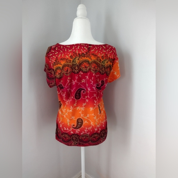 Susan Lawrence Paisley Print Top - Picture 5 of 5